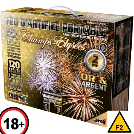 Feu d'artifice portable champs elysées or et argent de la marque Ardi