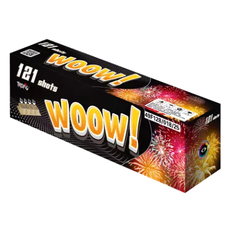 Coffret d'artifices OUAHH WOOW 121 départs chez ADRM AUX 3 MOULINS ARTIFICES