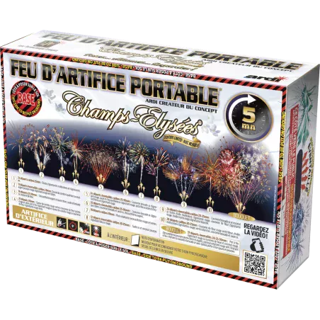 Feu d'artifice portable show automatique gamme prestige 238 départs pour environs 5 minutes, modèle ardi