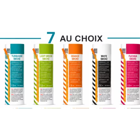 Tubes fumigènes électriques couleur turquoise vert orange fuchsia blanc flash pour mariage et événements