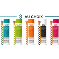 Tubes fumigènes électriques couleur turquoise vert orange fuchsia blanc flash pour mariage et événements