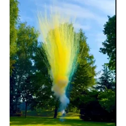 Projection batterie de fumigène Jaune aérien